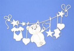 Чипборд Подвеска детская с медведем, ARTCHB002856 ARTCHB002856