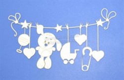 Чипборд Подвеска детская с зайчиком,ARTCHB002857 ARTCHB002857