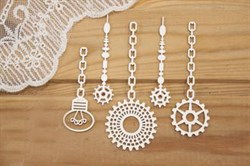 Чипборд для скрапбукинга Шестеренки на цепочках 2, арт.SMP124 CHB124