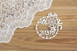 Чипборд для скрапбукинга 2020 год в рамке, арт.NG495 CHB495