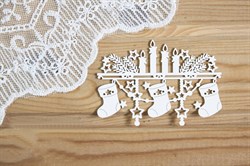 Чипборд для скрапбукинга Новогодняя полка со свечками, арт.NG440 CHB440