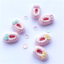 Вязаные пинетки, розовые, 1 пара 9636