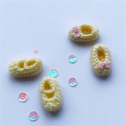 Вязаные пинетки, желтые, 1 пара 9638