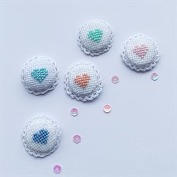 Вязаная фишка с сердечком, 1 шт, цвета в ассортименте 9644