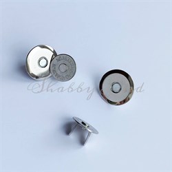 Кнопка магнитная, гладкая, серебро арт.KM01 KM01