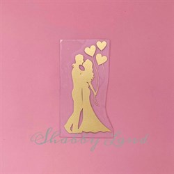 Картинка из термотрансферной пленки Возлюбленные с шарами-сердцами TTK047