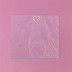Картинка из термотрансферной пленки Влюбленные голубки TTK059