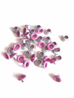 Люверсы с кольцами ярко розовые, 10 шт 2934