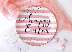 Тарелочка Круглая розовая Happy Easter 2652