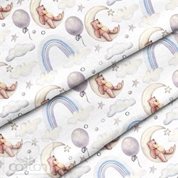 Ткань для рукоделия Мишка на луне, арт. 5869 15869