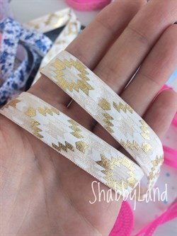 Резинка золотой орнамент, 15 мм, арт.RZO15 RZO15