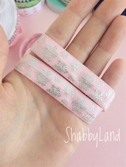 Резинка серебряные снежинки, 15 мм, арт.RSS15 RSS15