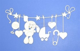 Чипборд Подвеска детская с зайчиком,ARTCHB002857 ARTCHB002857