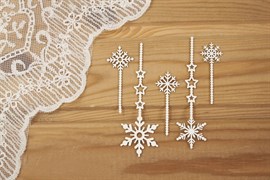 Чипборд для скрапбукинга Снежинки на палочках, арт.NG270 CHB270