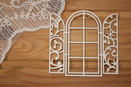 Чипборд для скрапбукинга Окно с морозным узором, арт.NG197 CHB197