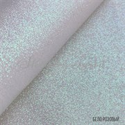 Кожзам Глиттер белый с розовым оттенком 1547