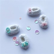 Вязаные пинетки, белые, 1 пара 9637