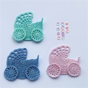 Вязаная коляска, 1 шт, цвета в ассортименте 9643