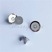 Кнопка магнитная, гладкая, серебро арт.KM01 KM01