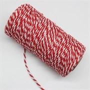 Шнур двухцветный хлопковый с белым,1.5 мм, SHDH015b SHDH015b