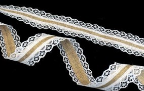 Лента кружевная льняная, арт.LKL35 LKL35